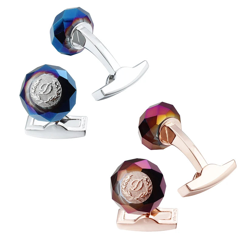 Classic Round Stone Cufflinks Buttons Luxury Men's Accessories