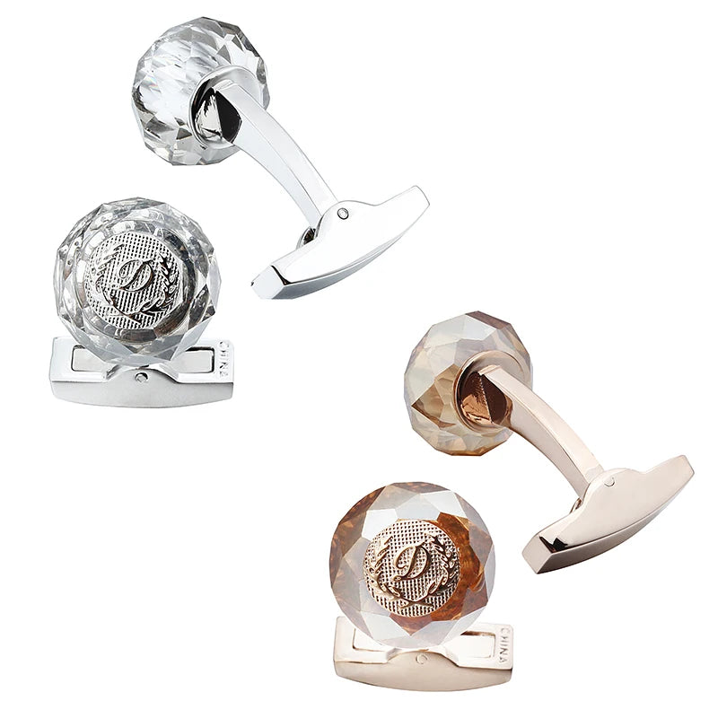Classic Round Stone Cufflinks Buttons Luxury Men's Accessories