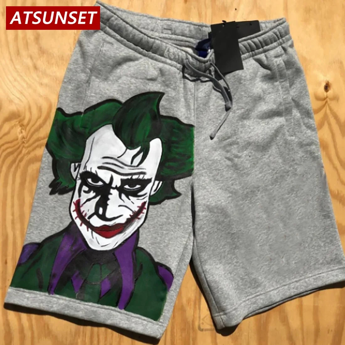 Men's Summer Casual Cartoon Print Solid Cotton Shorts Hawaii Bottoms