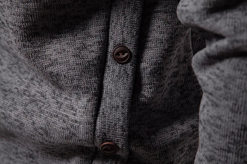 Turtleneck for Men Oblique Button Long Sleeve Knit Sweaters British Bottoming Undershirt