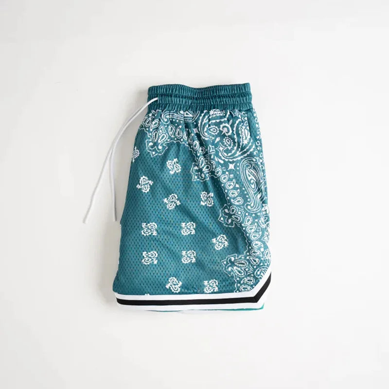 Paisley shorts men's mesh quick drying fitness outdoor training pants