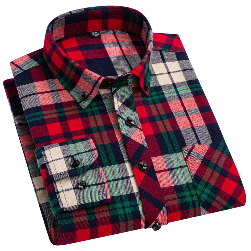 High Quality Men's Flannel Soft 100% Cotton Plus Size