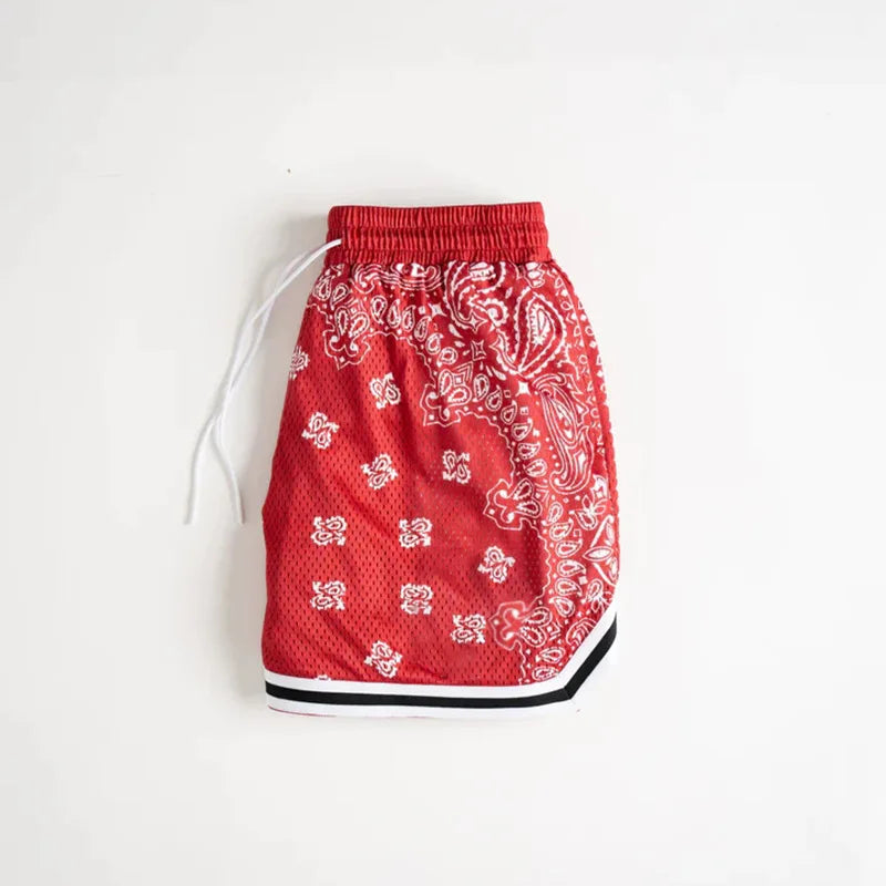 Paisley shorts men's mesh quick drying fitness outdoor training pants