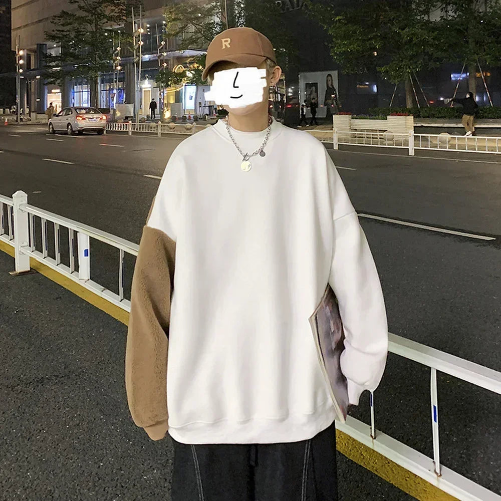 Bear Pattern Streetwear Clothes Men Long Sleeve Shirts Casual Sweatshirts