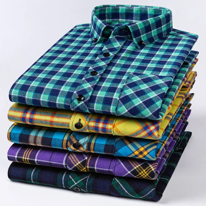 High Quality Men's Flannel Soft 100% Cotton Plus Size