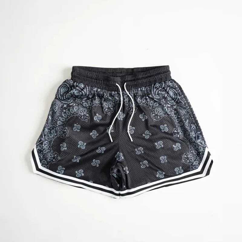 Paisley shorts men's mesh quick drying fitness outdoor training pants