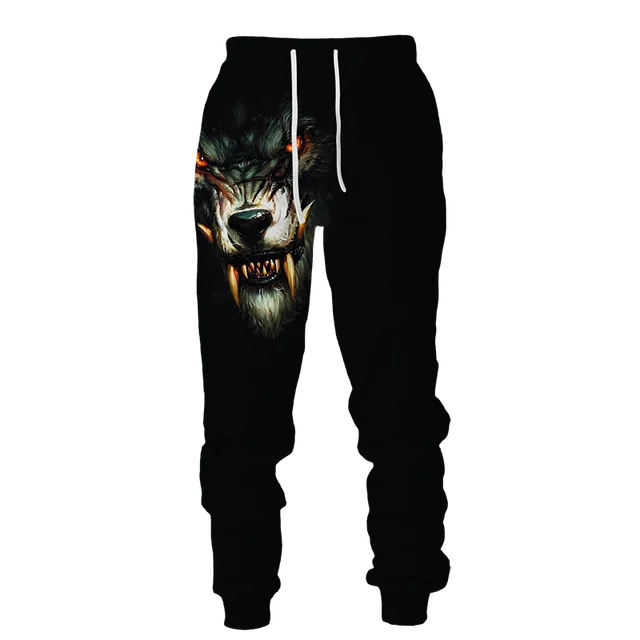Long Pants Wolf Graphic Sweatpants 3D Print Men's Breathable Trousers