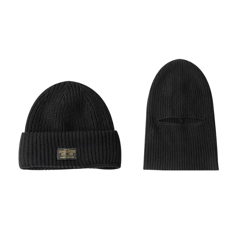 Unisex Skullies Beanies Knitted Woolen Balaclava Mask Bonnet Thick Hat