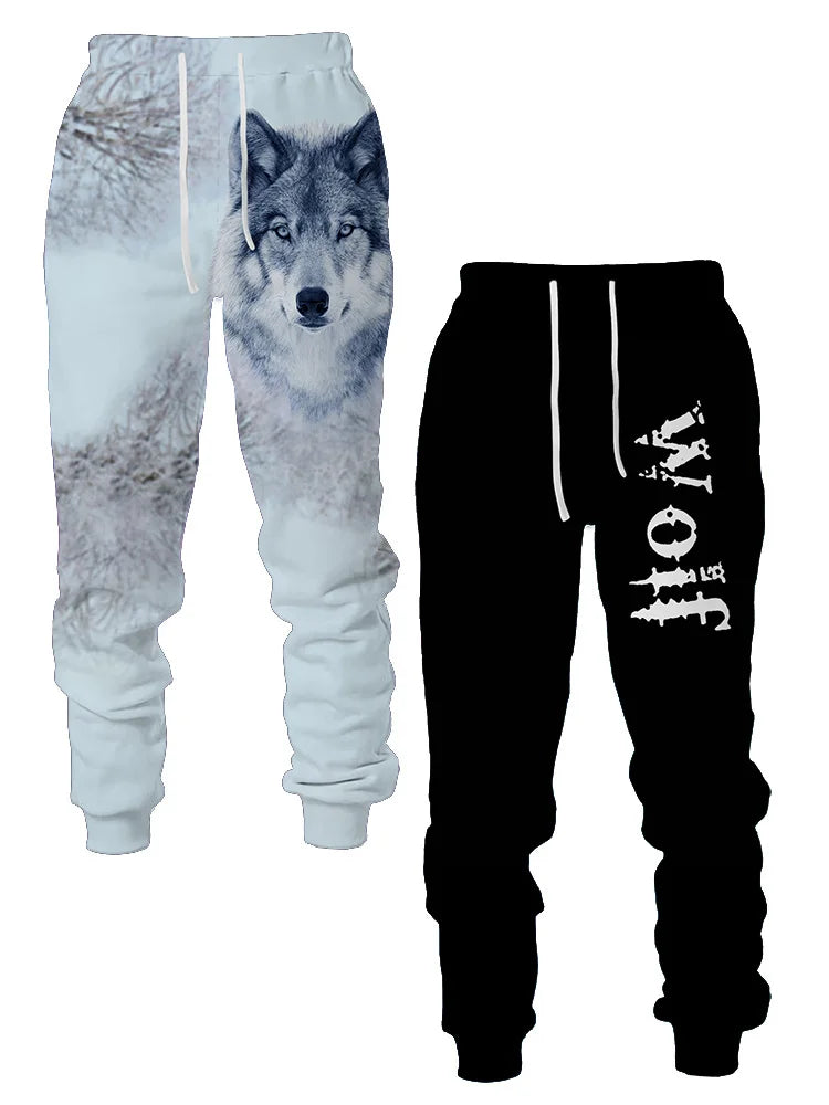 Long Pants Wolf Graphic Sweatpants 3D Print Men's Breathable Trousers