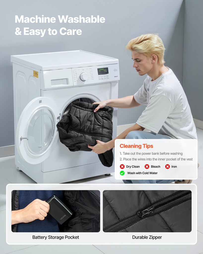 Heated Vest, Men Electric Heating Vest With 16000 MAh Battery Pack, 8 Heating Zones Lightweight Rechargeable Winter-Vest With 3 Levels, For Outdoor Hiking Camping Fishing Skiing, Size L