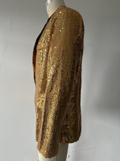 Men's Banquet Stage Costume Bar Sequin Suit Jacket