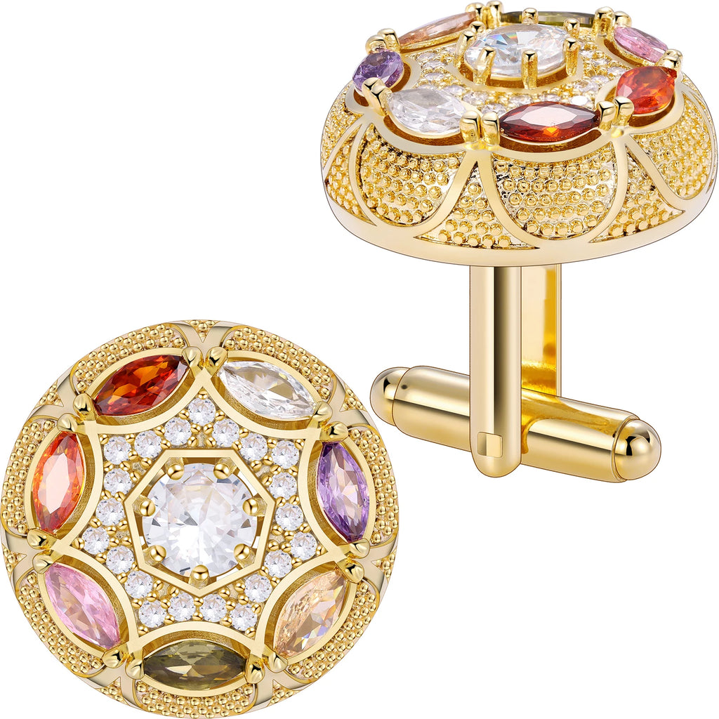 Colored Crystal Cufflinks for men's French luxury accessories