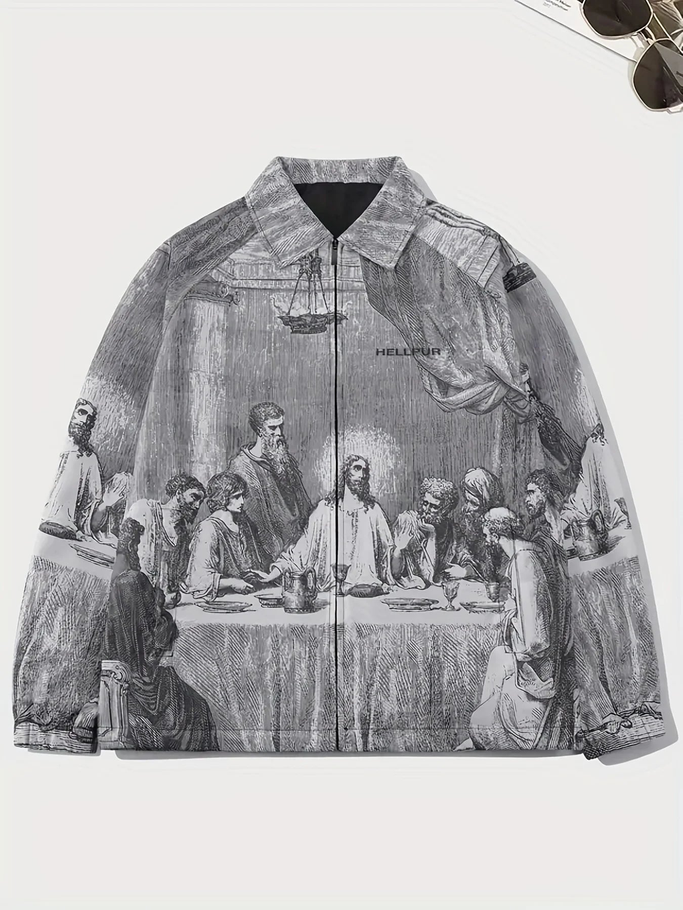 Men's Personality Digital Print Jesus Famous Painting Casual Jacket