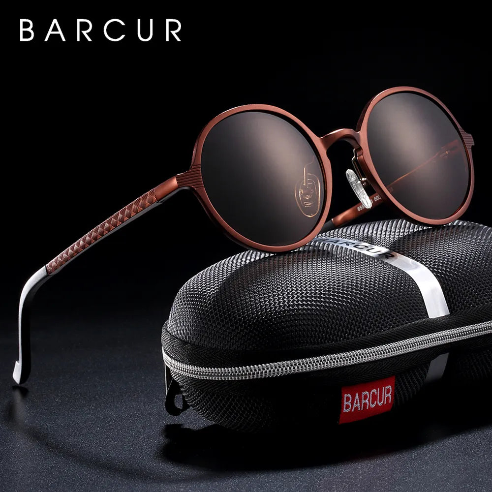 Hot Goggle Round Sunglasses Luxury Men Retro UV400 Eyewear