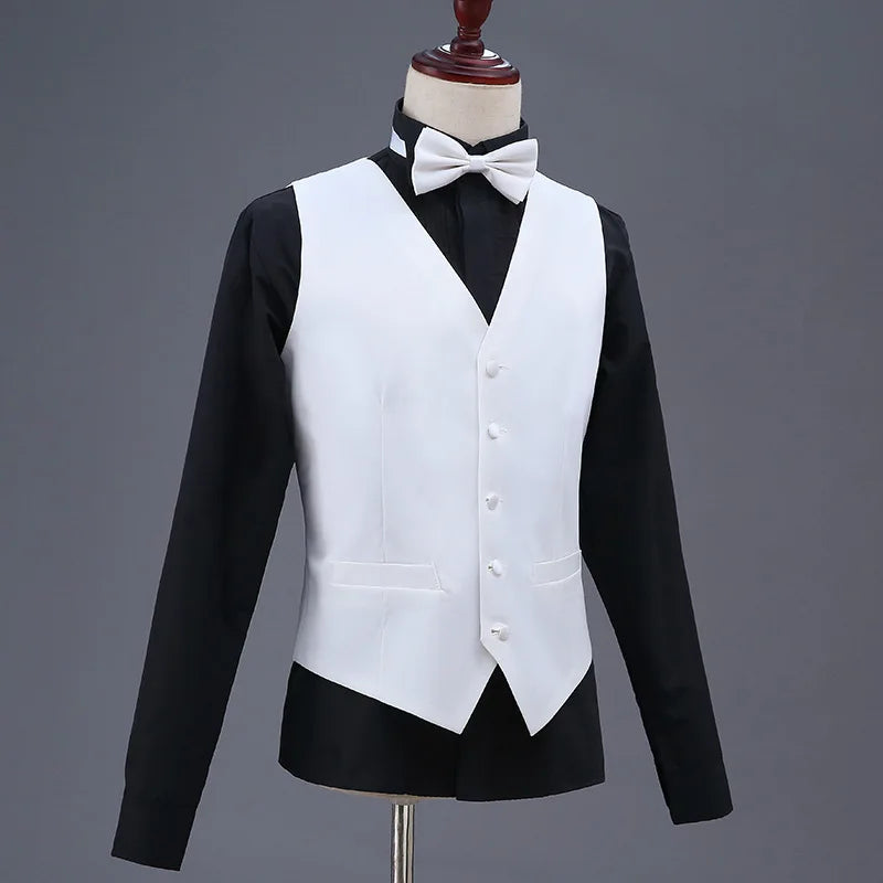 Men's Waistcoat Slim Fit Vest For Men U-Neck Retro Gentlemen Solid Gilet