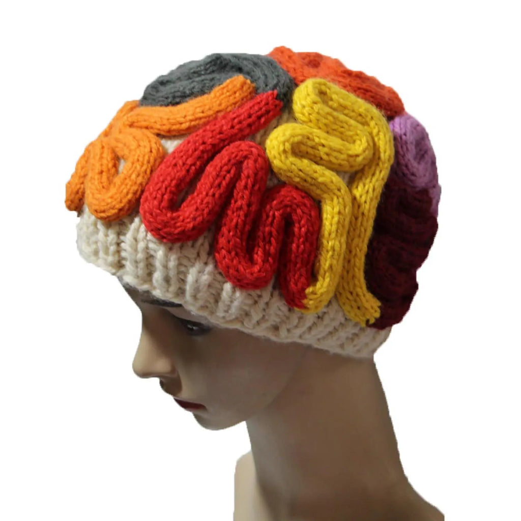 Funny Winter Horrible Brain Wool Handmade Unisex Beanie Caps