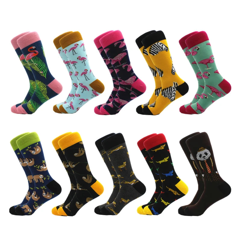 Men's Socks High Quality Combed Cotton Man Print Happy Socks