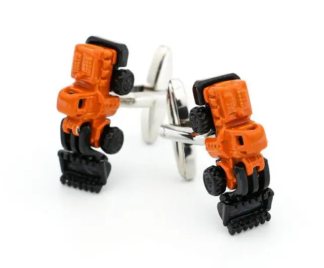 Creative Digger Excavator Model Mini Digger Shirt Cufflinks