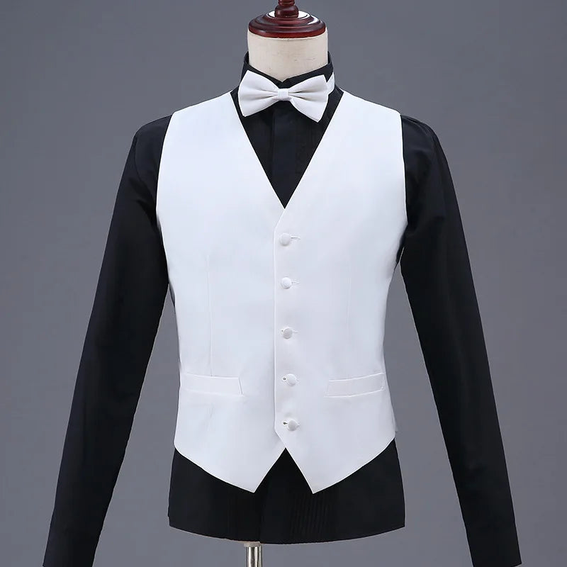 Men's Waistcoat Slim Fit Vest For Men U-Neck Retro Gentlemen Solid Gilet