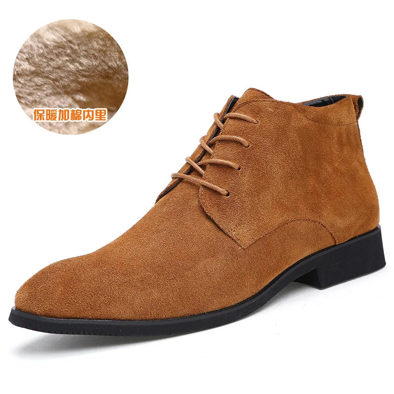 Chukka Boots High Top Shoes Outdoor Leather Men's Winter Shoes