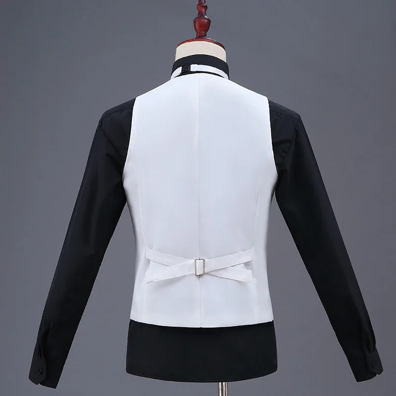 Men's Waistcoat Slim Fit Vest For Men U-Neck Retro Gentlemen Solid Gilet