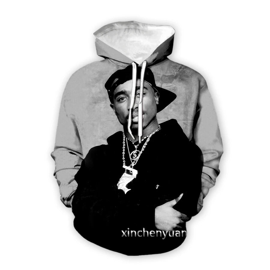 Men/Women Tupac 3D Printed Long Sleeve Sweatshirt Hoodies Sport Long Pants