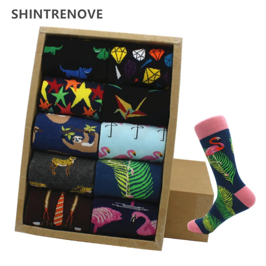 Men's Socks High Quality Combed Cotton Man Print Happy Socks