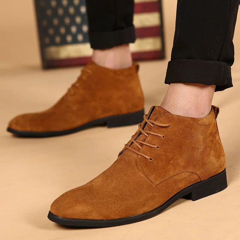 Chukka Boots High Top Shoes Outdoor Leather Men's Winter Shoes