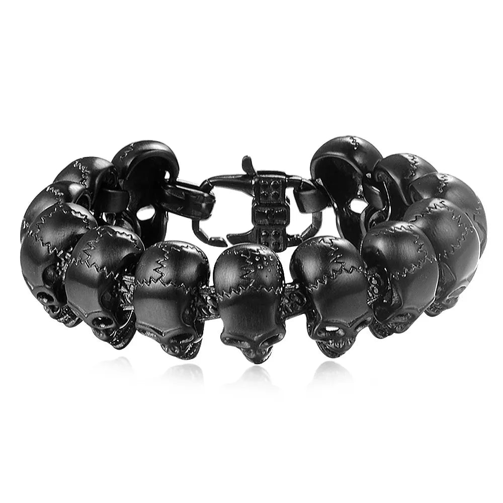 Punk Style12 Skulls Men's Stainless Steel Bracelet Jewelry