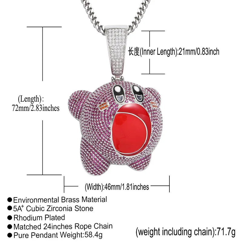 Hip Hop Micro Paved Cubic Zirconia Bling Iced Out Kirby Pendants for Men