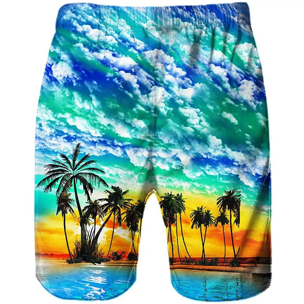 Colorful Smoke/Galaxy 3D Printed Men's Mesh Lining Breathable Beach Trunks