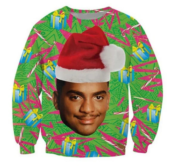 3D Carlton Banks  Christmas Men Crewneck Sweater Plus Size S-7XL