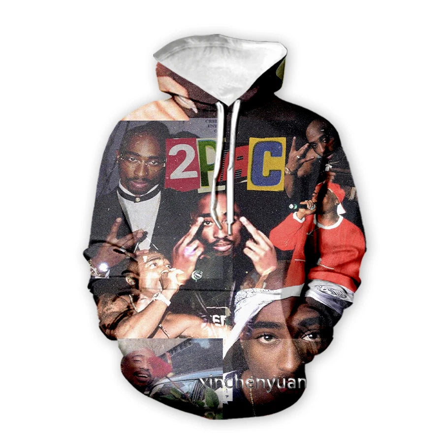 Men/Women Tupac 3D Printed Long Sleeve Sweatshirt Hoodies Sport Long Pants