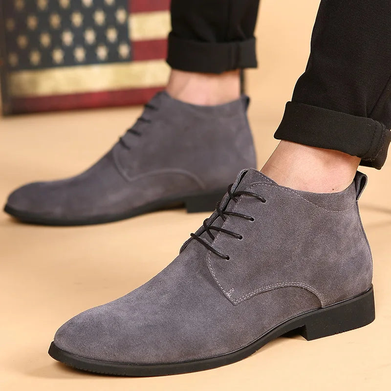 Chukka Boots High Top Shoes Outdoor Leather Men's Winter Shoes