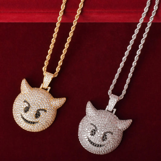 Red Eye Evil Demon Pendant Necklace for Men Hip Hop Rock Street Jewelry