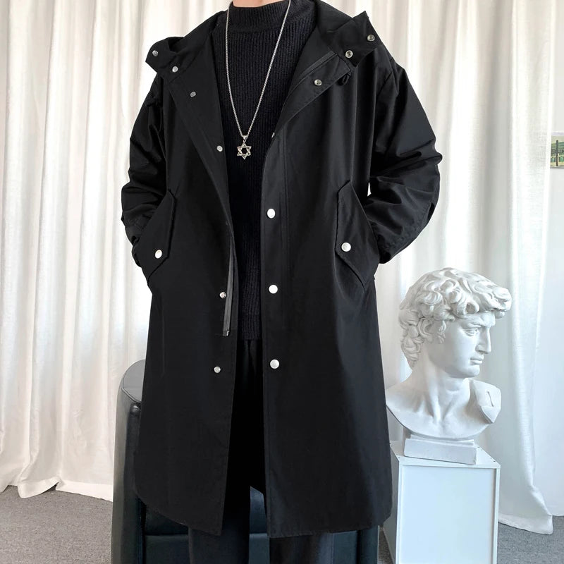 Men's Hooded Korean Streetwear Oversize Coats Streetwear Loose Jackets
