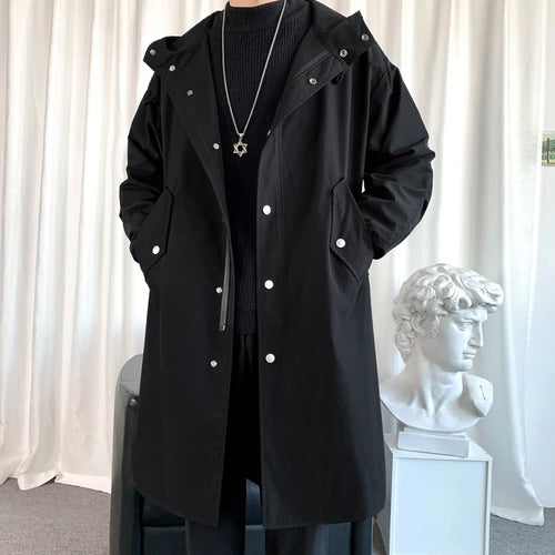 Men's Hooded Korean Streetwear Oversize Coats Streetwear Loose Jackets