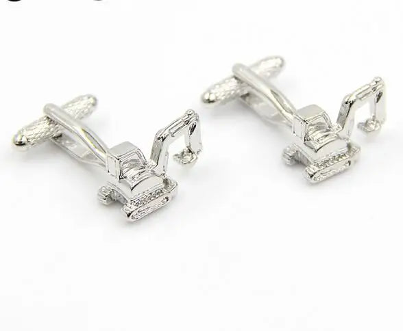 Creative Digger Excavator Model Mini Digger Shirt Cufflinks