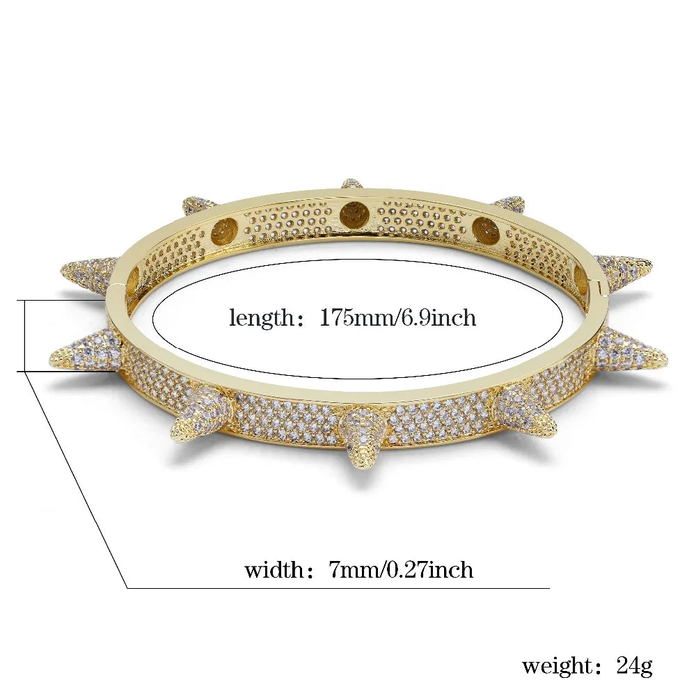 Spikes Rivet Stud Men's Bracelets Iced Out Hip Hop/Punk Jewelry