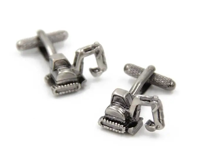 Creative Digger Excavator Model Mini Digger Shirt Cufflinks