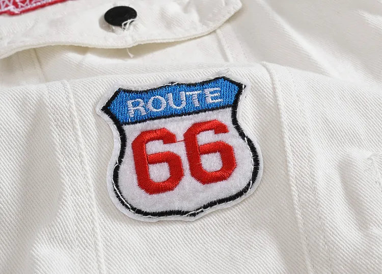 Men's Vintage Denim Vest White Ripped Men Streetwear Hole Waistcoats