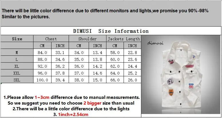 Men's Vintage Denim Vest White Ripped Men Streetwear Hole Waistcoats