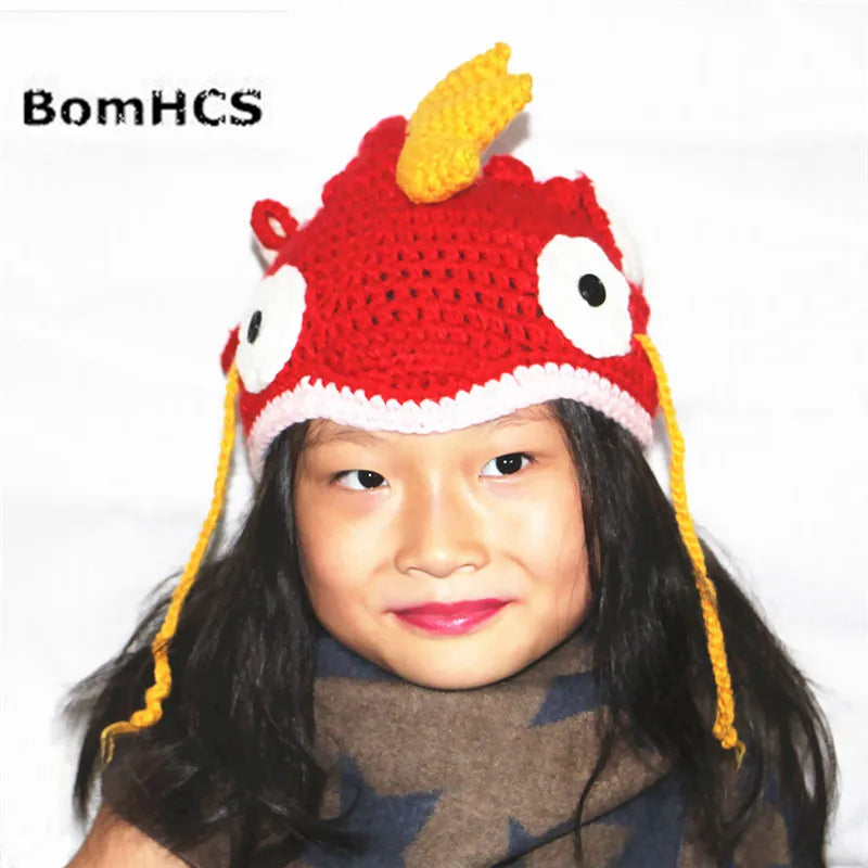 Color Goldfish Carp Beanie Handmade Knitted Winter Thick Cap
