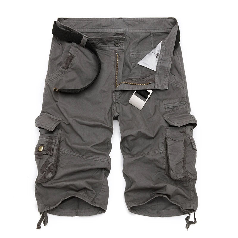 Men's Cargo Army Camouflage Tactical Shorts Men Cotton Loose Pants