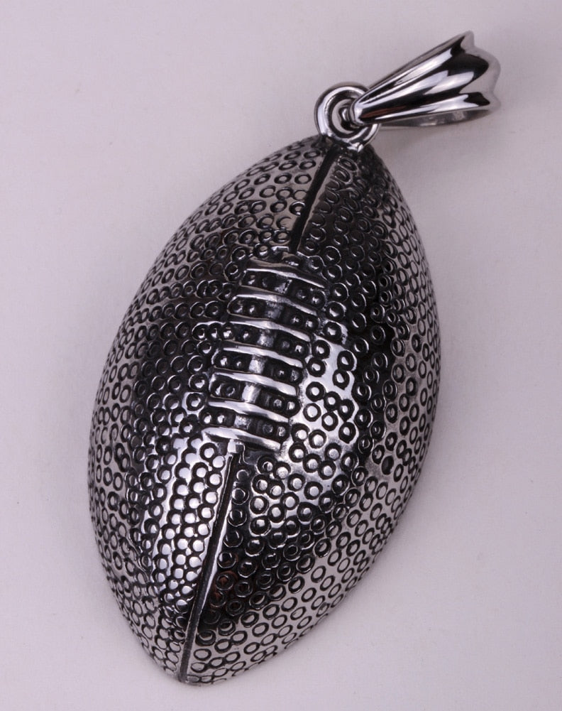 Football stainless steel necklace for men  pendant chain biker heavy jewelry