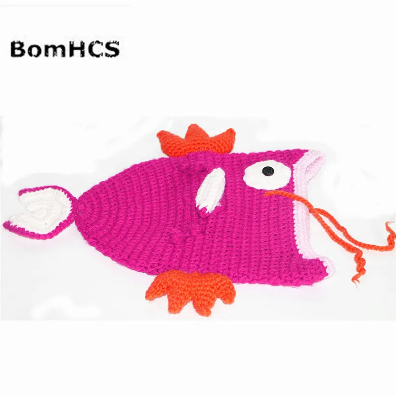 Color Goldfish Carp Beanie Handmade Knitted Winter Thick Cap