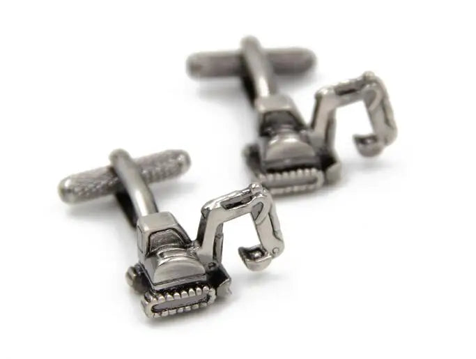 Creative Digger Excavator Model Mini Digger Shirt Cufflinks