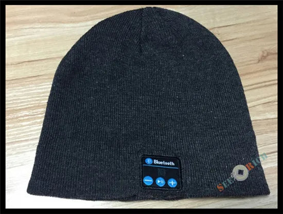Wireless Bluetooth-compatible Beanie Knit Headset Hands-free Speaker Mic Music Smart Cap