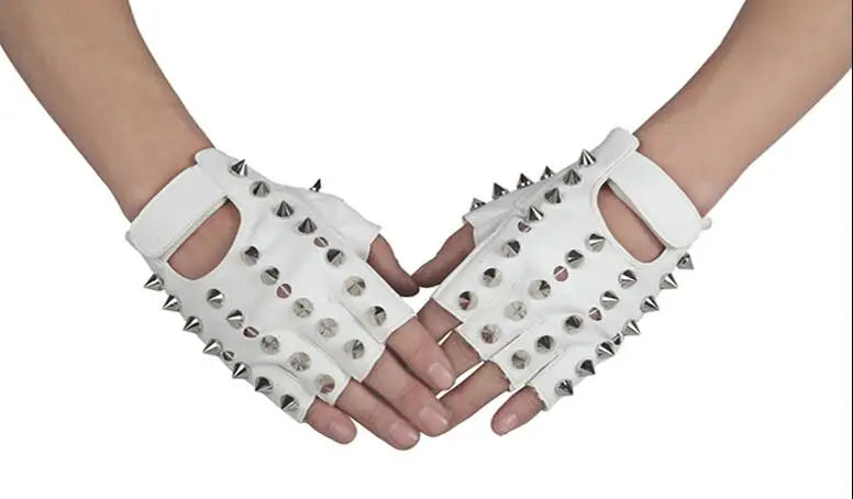Men's punk rivet faux leather Rock and roll jazz rivet glove