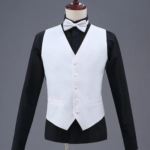 Men's Waistcoat Slim Fit Vest For Men U-Neck Retro Gentlemen Solid Gilet